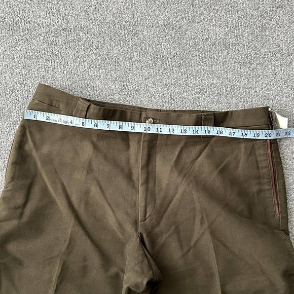 Charleston Khakis Pants Men 40x31 Green Classic Fit Brush Cotton Chino Trousers - Picture 10 of 14